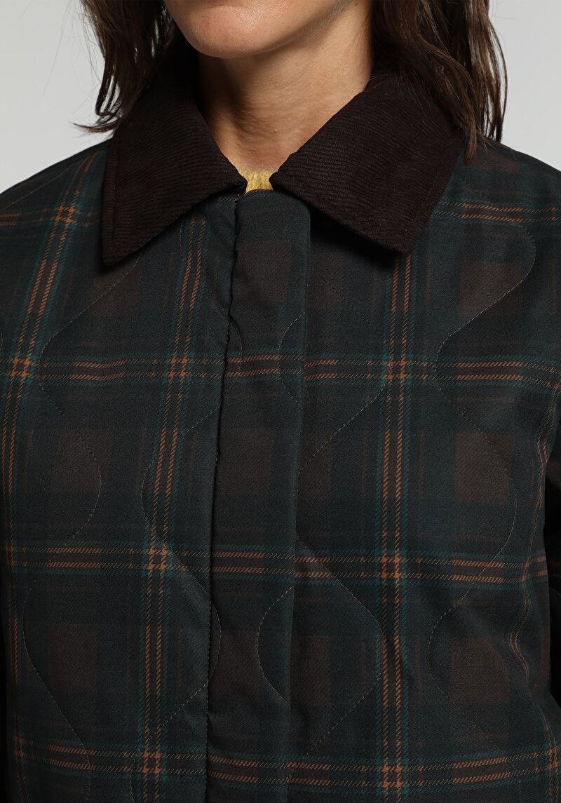 Regular Fit Shirt Neck Fermuarlı Astarlı Suya Dayanıklı Kadın Kahverengi Mont