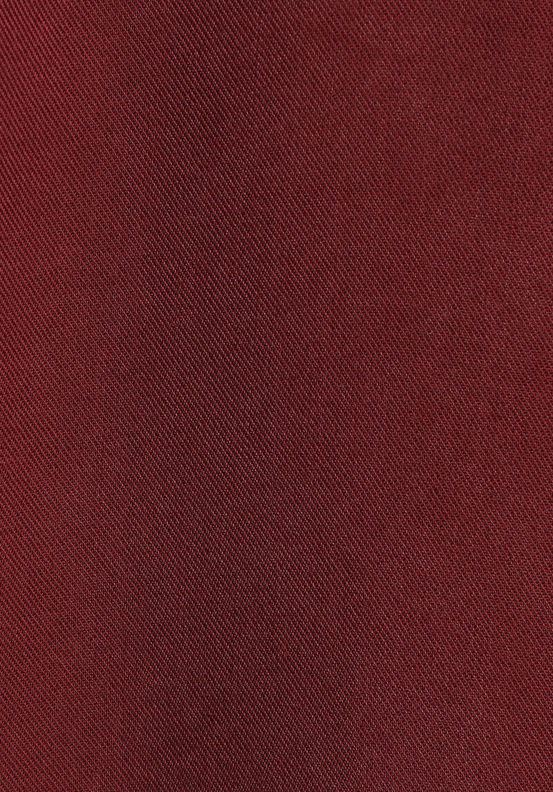 Boyfriend Fit Shirt Neck Düz Kadın Bordo Uzun Kol Gömlek