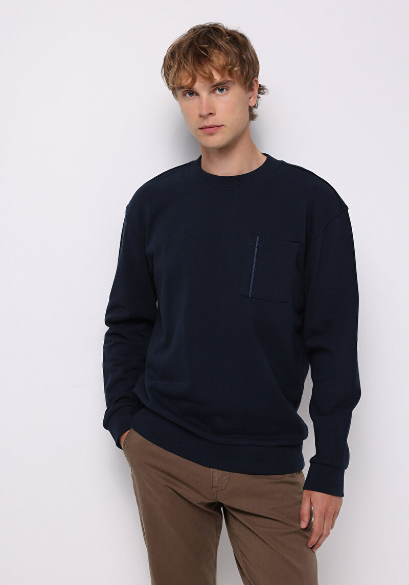 Comfort Fit   Erkek Lacivert Sweatshirt