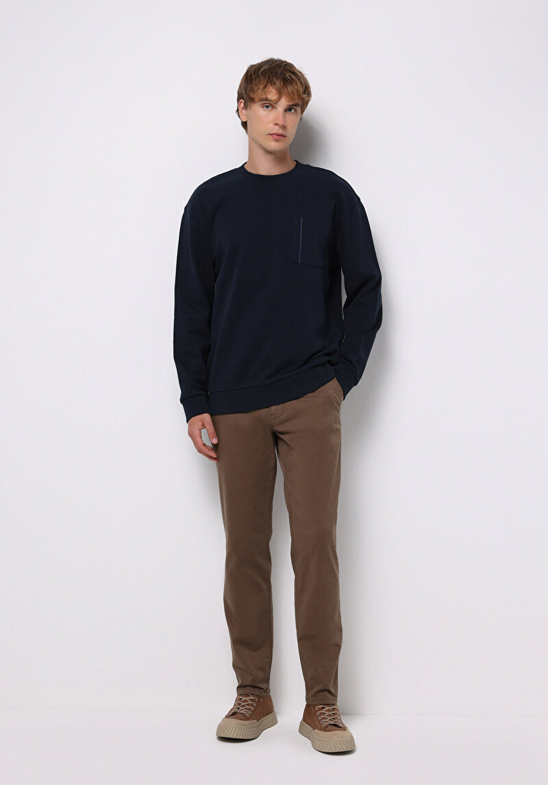 Comfort Fit   Erkek Lacivert Sweatshirt