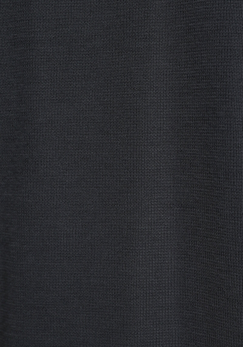Relaxed Fit Polo Yaka Düz Erkek Antrasit Uzun Kol Tişört