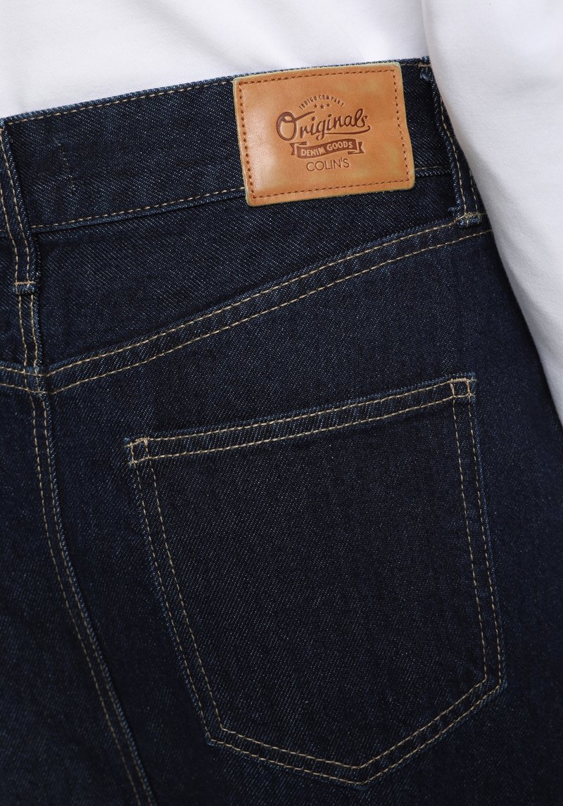 Slim Fit Düz Fermuarlı Kadın Dark İndigo Denim Etek