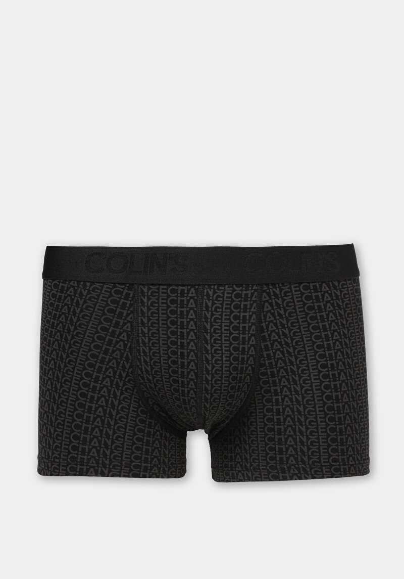 Trunk Fit Baskılı Erkek Siyah Boxer