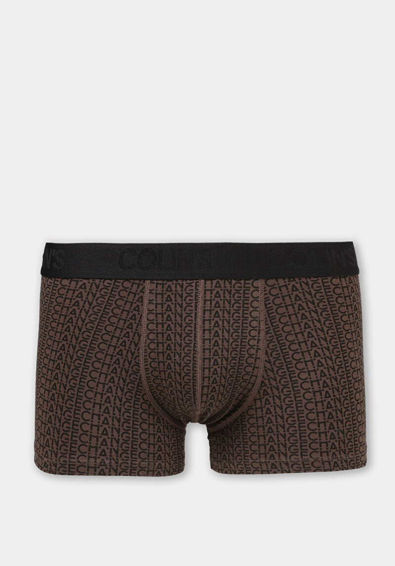 Trunk Fit Baskılı Erkek Kahverengi Boxer