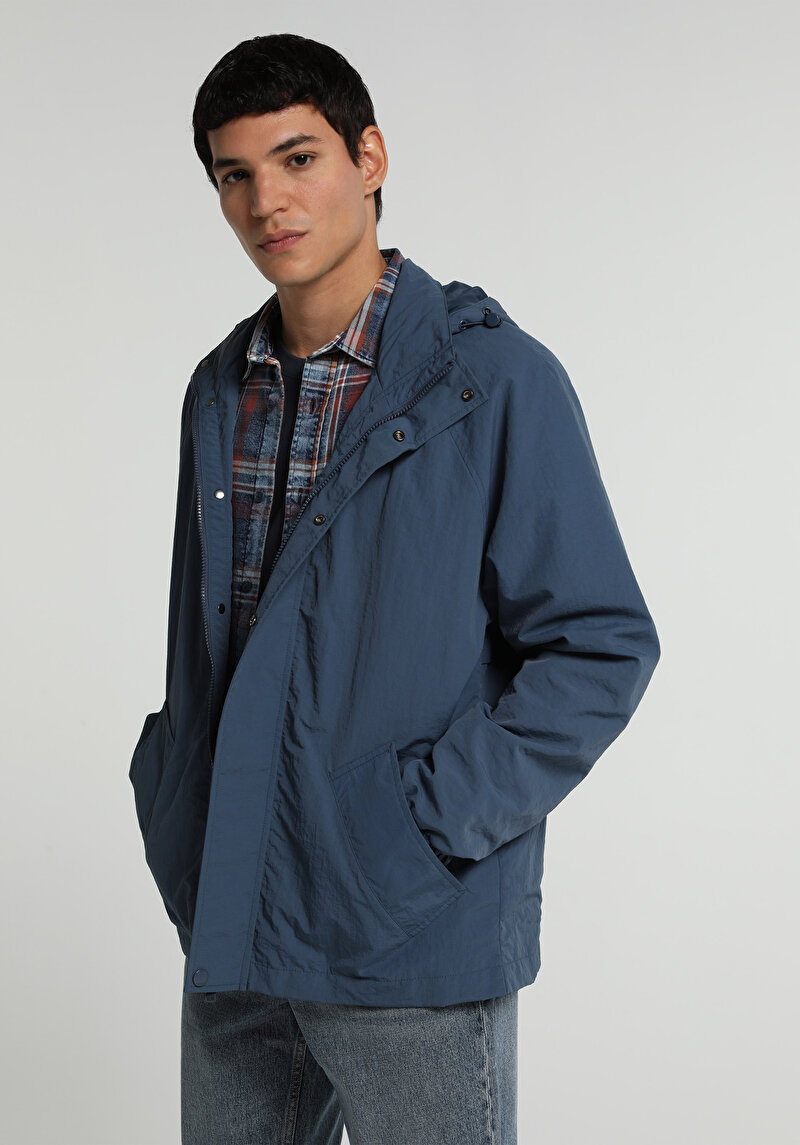 Regular Fit Erkek Lacivert Yağmurluk