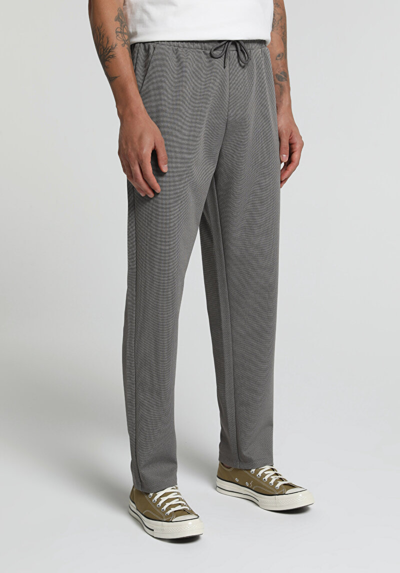 Regular Fit Orta Bel Düz Erkek Kahverengi Eşofman Altı