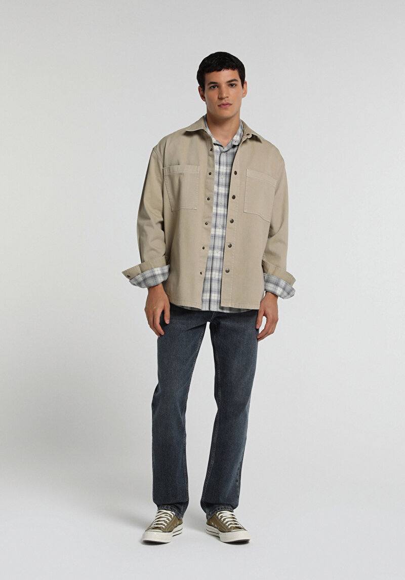 Straight Fit   Erkek Light İndigo Denim Jean Pantolon
