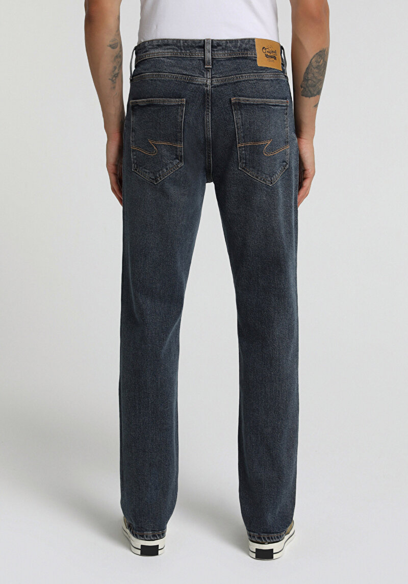 Straight Fit Erkek Light İndigo Denim Jean Pantolon