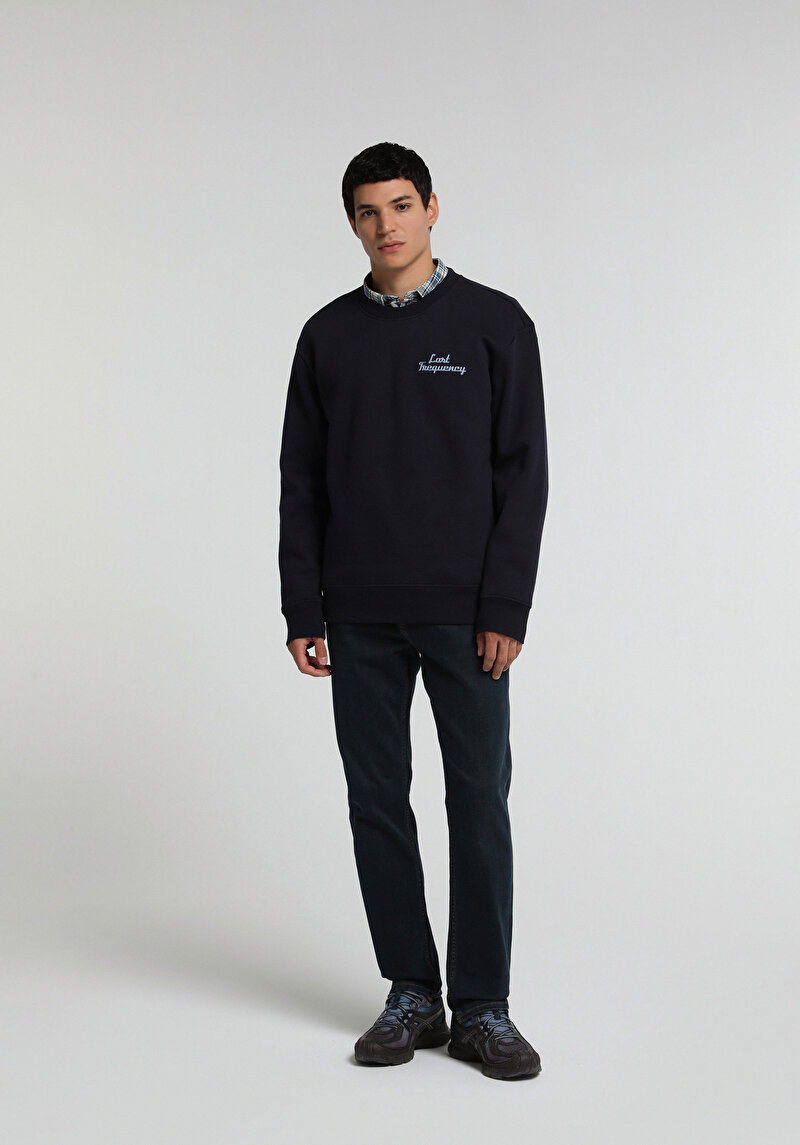 Slim Tapered Fit Erkek Blue Black Denim Jean Pantolon