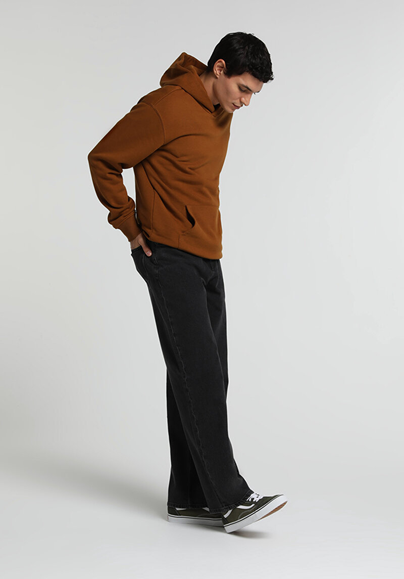 Loose Baggy Fit   Erkek Black Black Denim Jean Pantolon