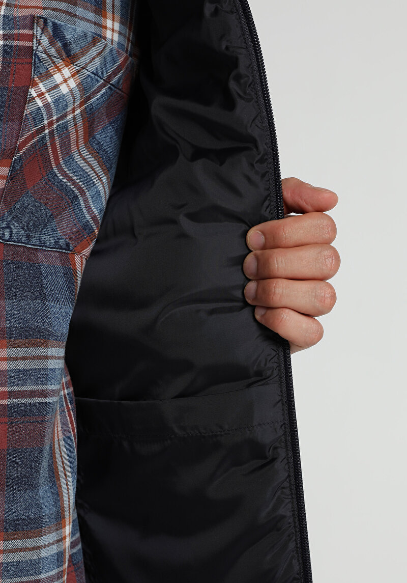Slim Fit Dik Yaka Fermuarlı Astarlı  Erkek Lacivert Yelek