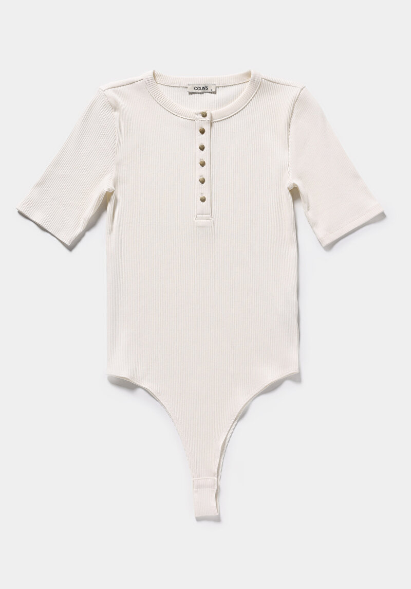 Slim Fit   Kadın Beyaz  Tişört