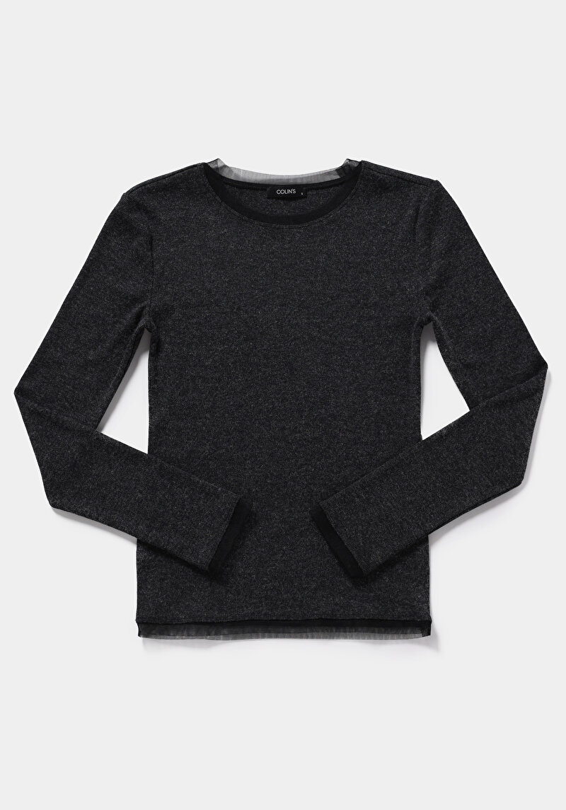 Slim Fit   Kadın Siyah  Tişört