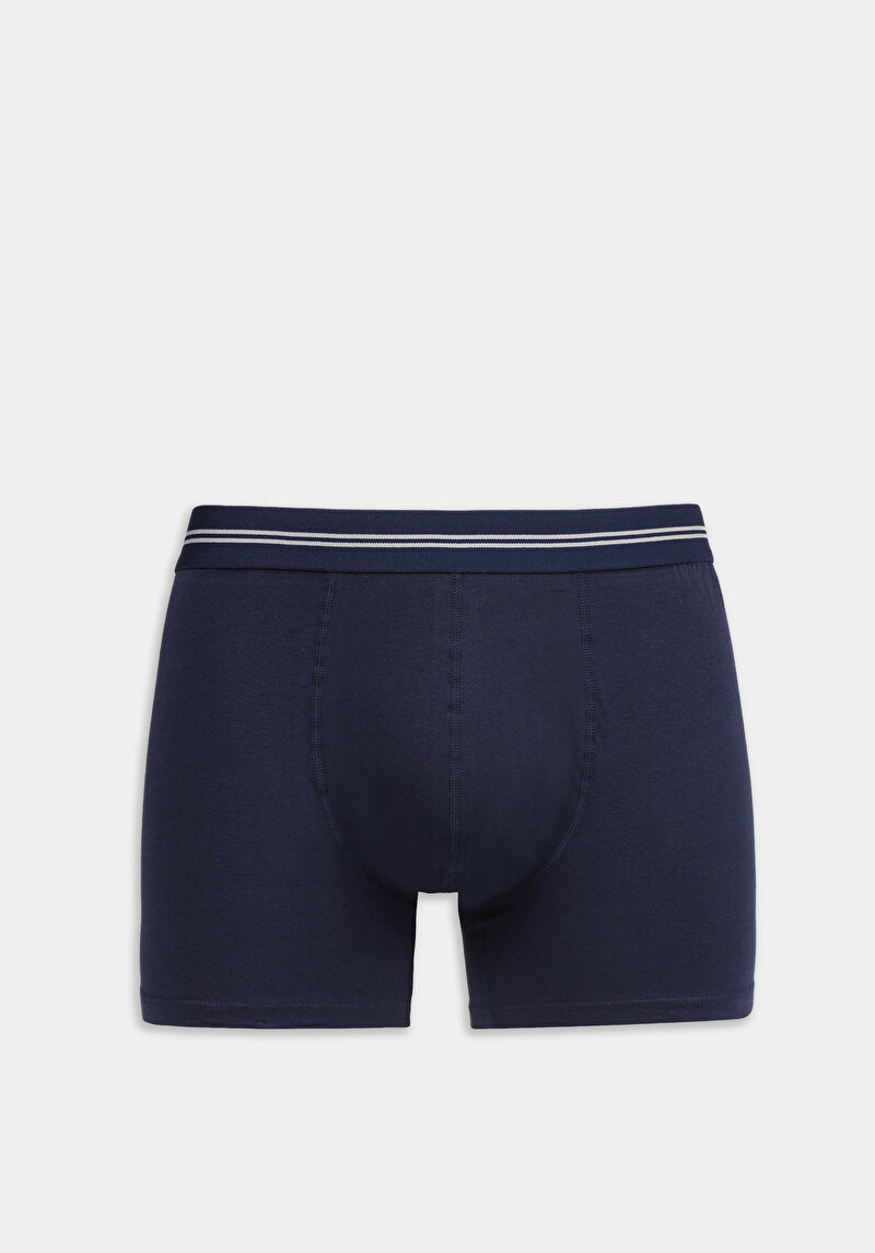 Standart Fit Düz Erkek Lacivert Boxer
