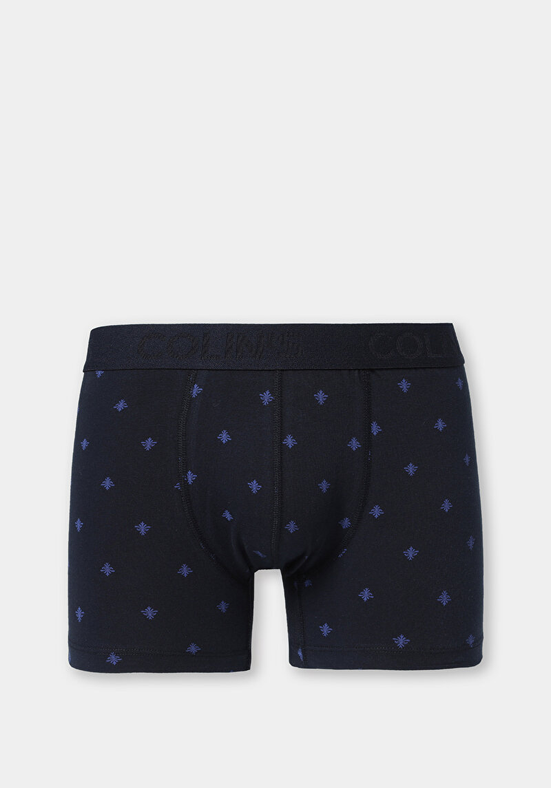 Standart Fit Baskılı Erkek Lacivert Boxer