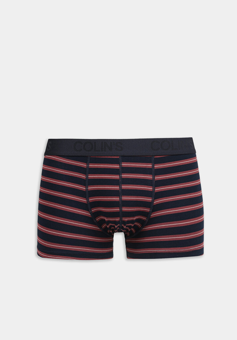Trunk Fit Çizgili Erkek Lacivert Boxer