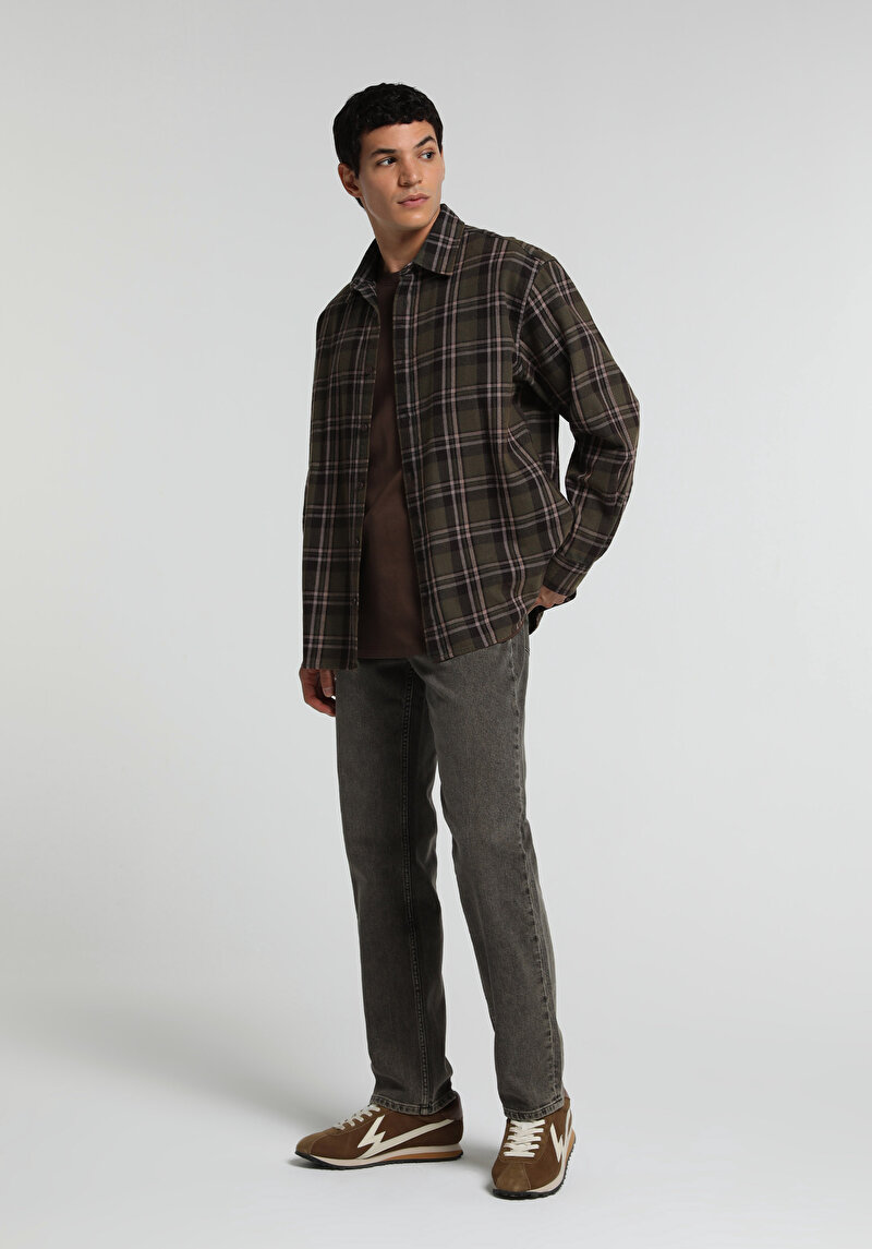 Relaxed Straight Fit   Erkek Over Dyed Denim Jean Pantolon