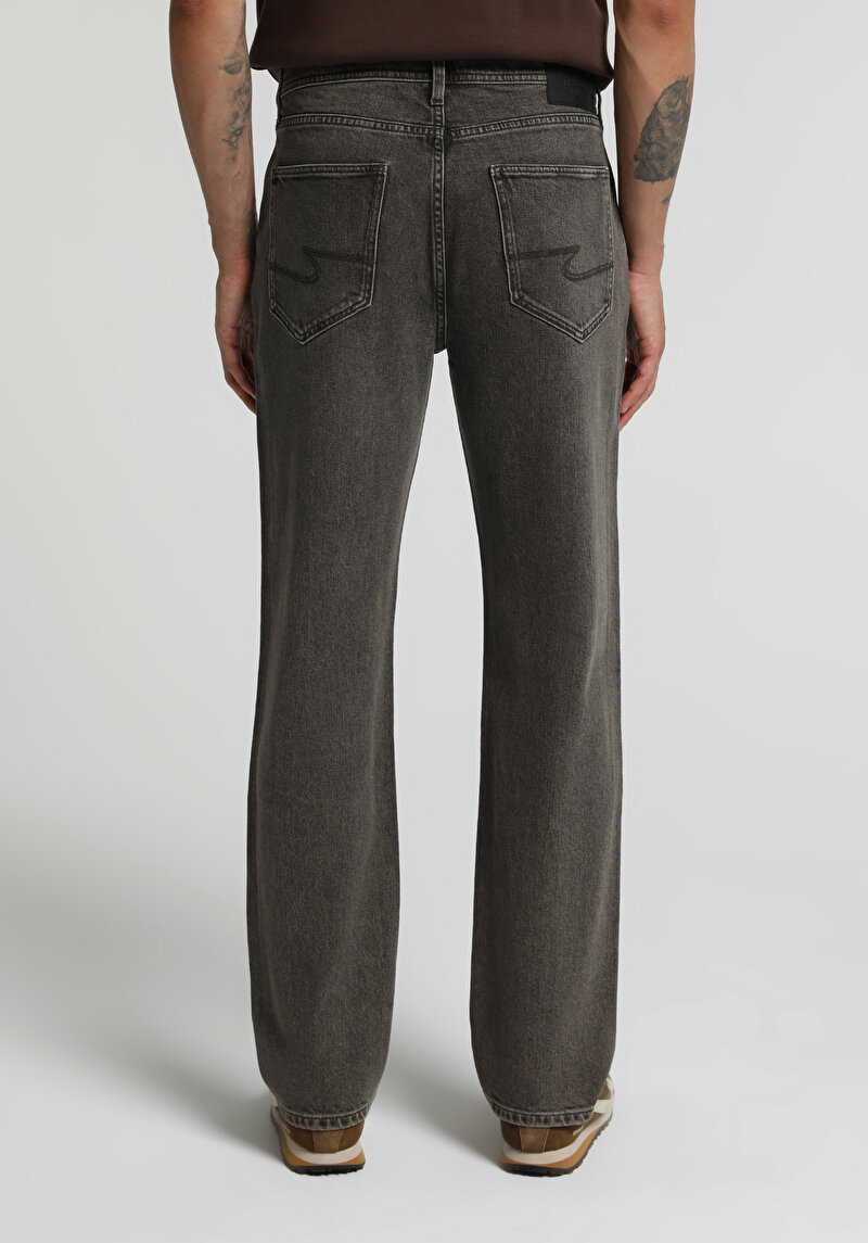 Relaxed Straight Fit   Erkek Over Dyed Denim Jean Pantolon