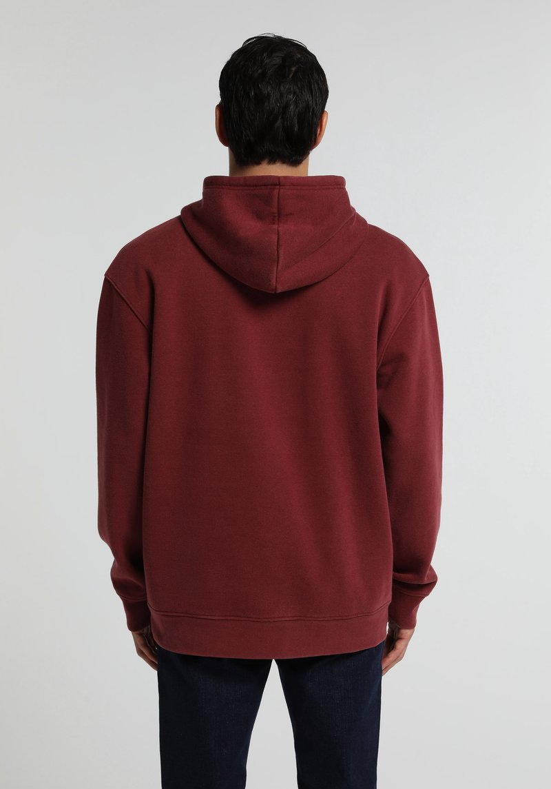 Relaxed Fit Kapüşonlu Düz Erkek Bordo Sweatshirt