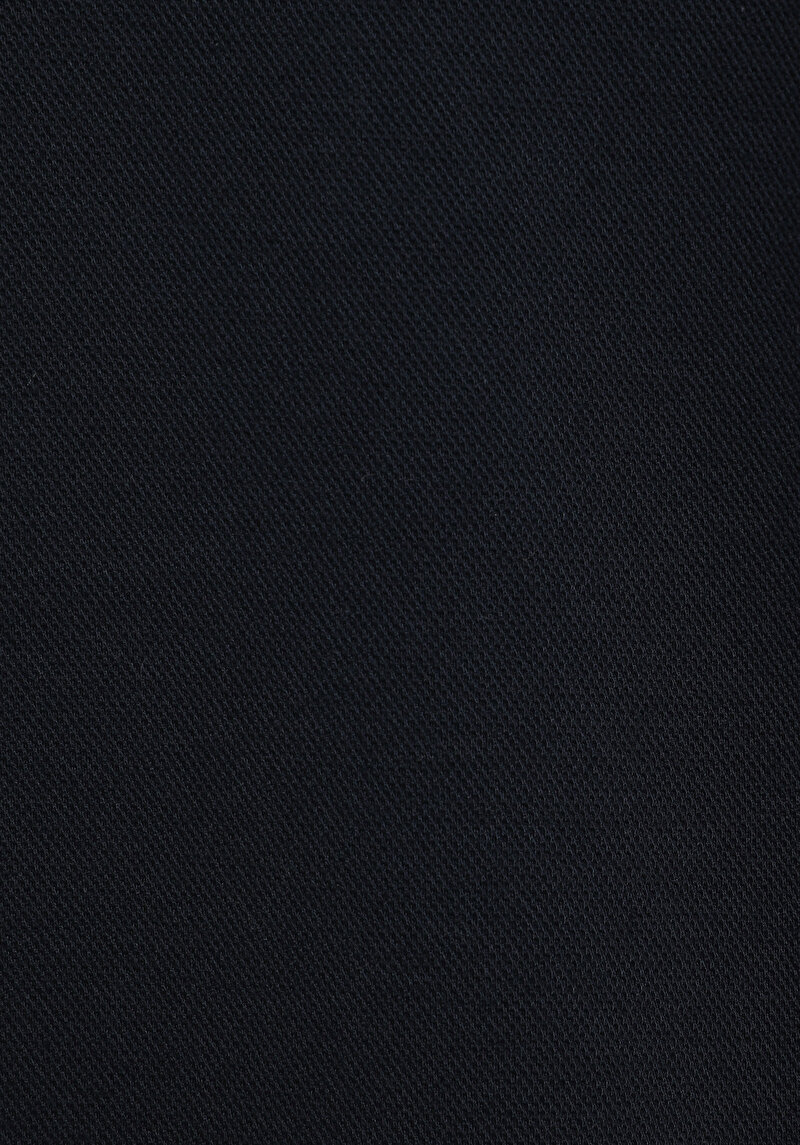 Relaxed Fit Polo Yaka Düz Erkek Lacivert Sweatshirt