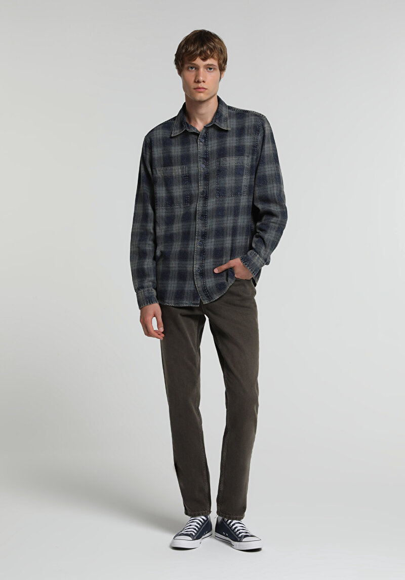 Straight Fit   Erkek Over Dyed Denim Jean Pantolon