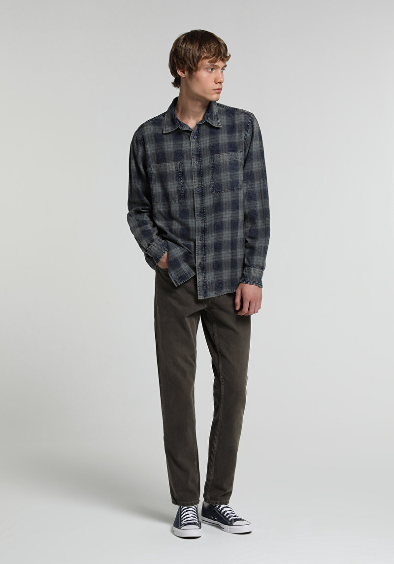 Straight Fit Erkek Over Dyed Denim Jean Pantolon