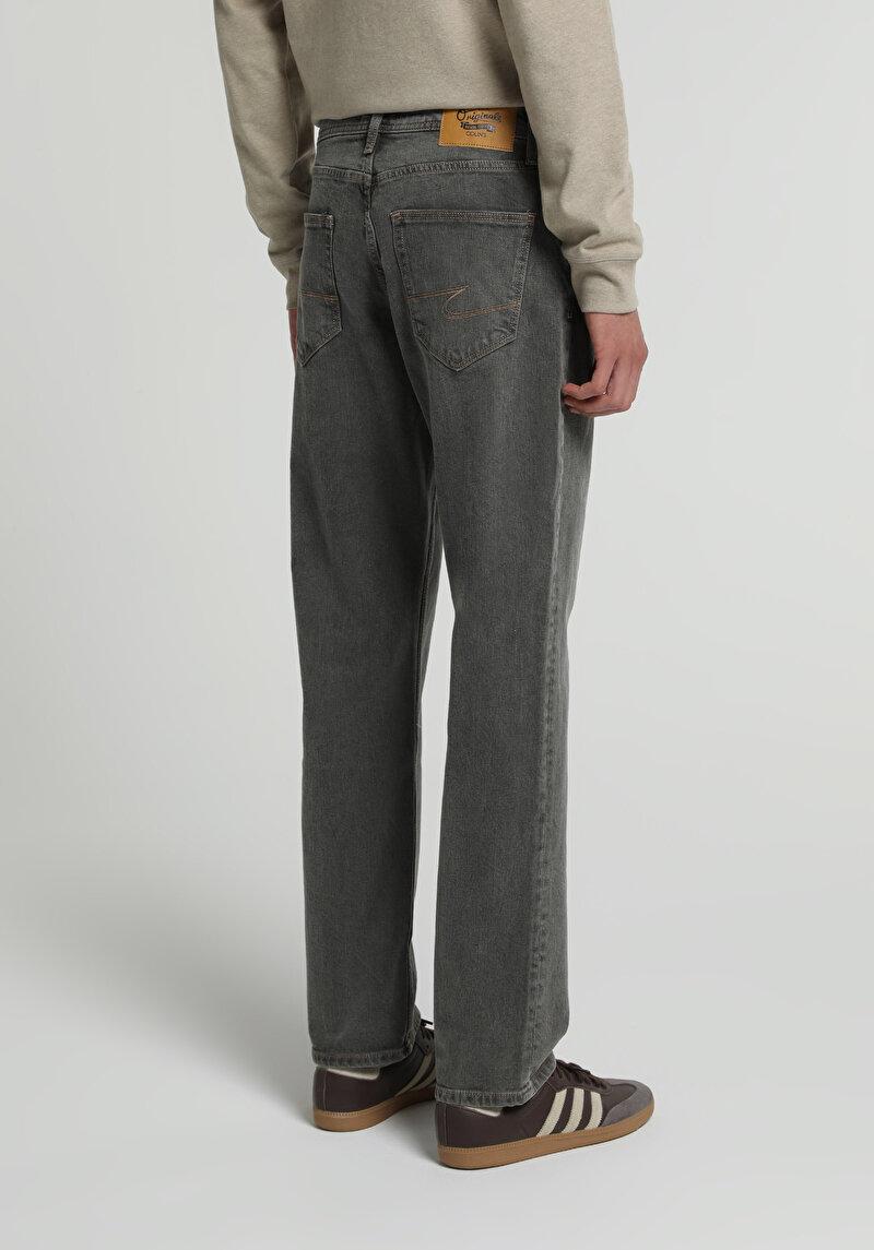 Relaxed Straight Fit Erkek Over Dyed Denim Jean Pantolon