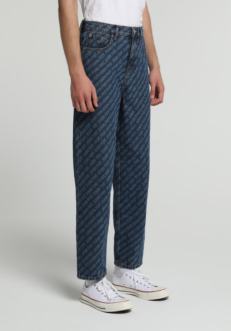 Barrel Fit Erkek Mid İndigo Denim Jean Pantolon