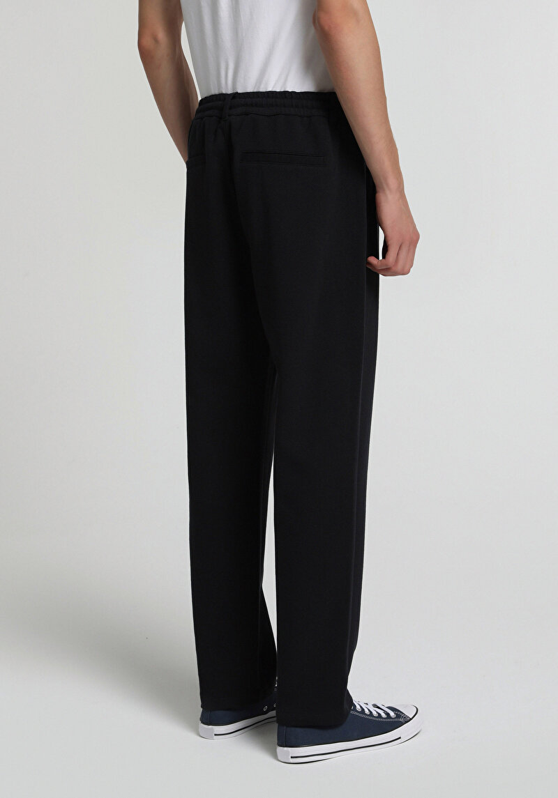 Regular Fit Orta Bel Düz Paça Erkek Lacivert  Pantolon