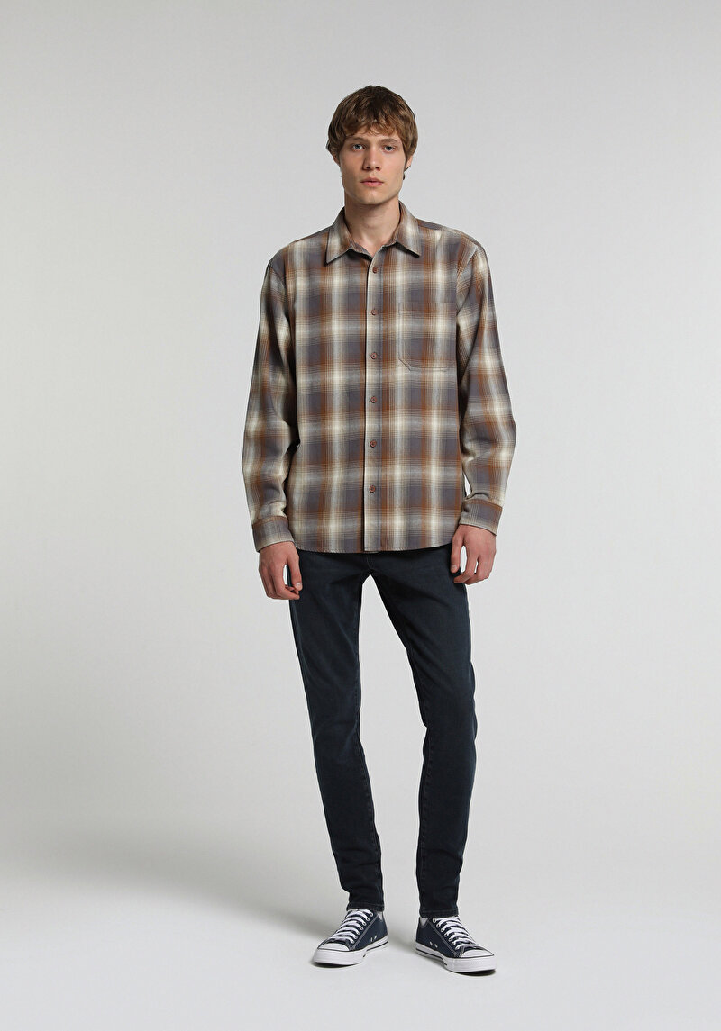 Slim Fit   Erkek Blue Black Denim Jean Pantolon