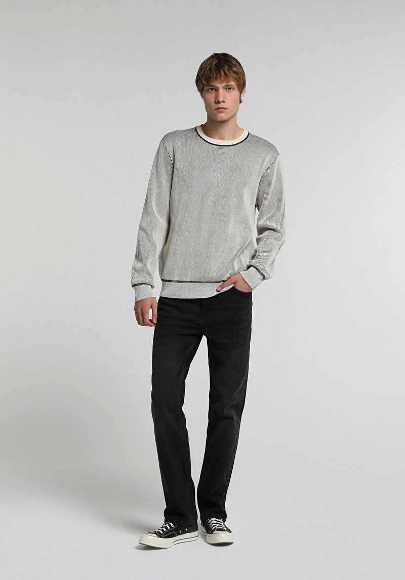 Relaxed Straight Fit   Erkek Black Black Denim Jean Pantolon