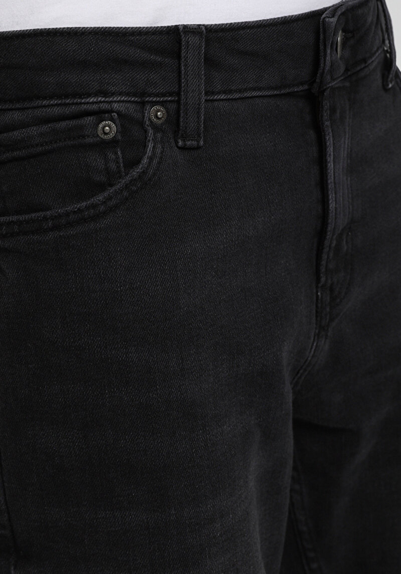 Relaxed Straight Fit   Erkek Black Black Denim Jean Pantolon
