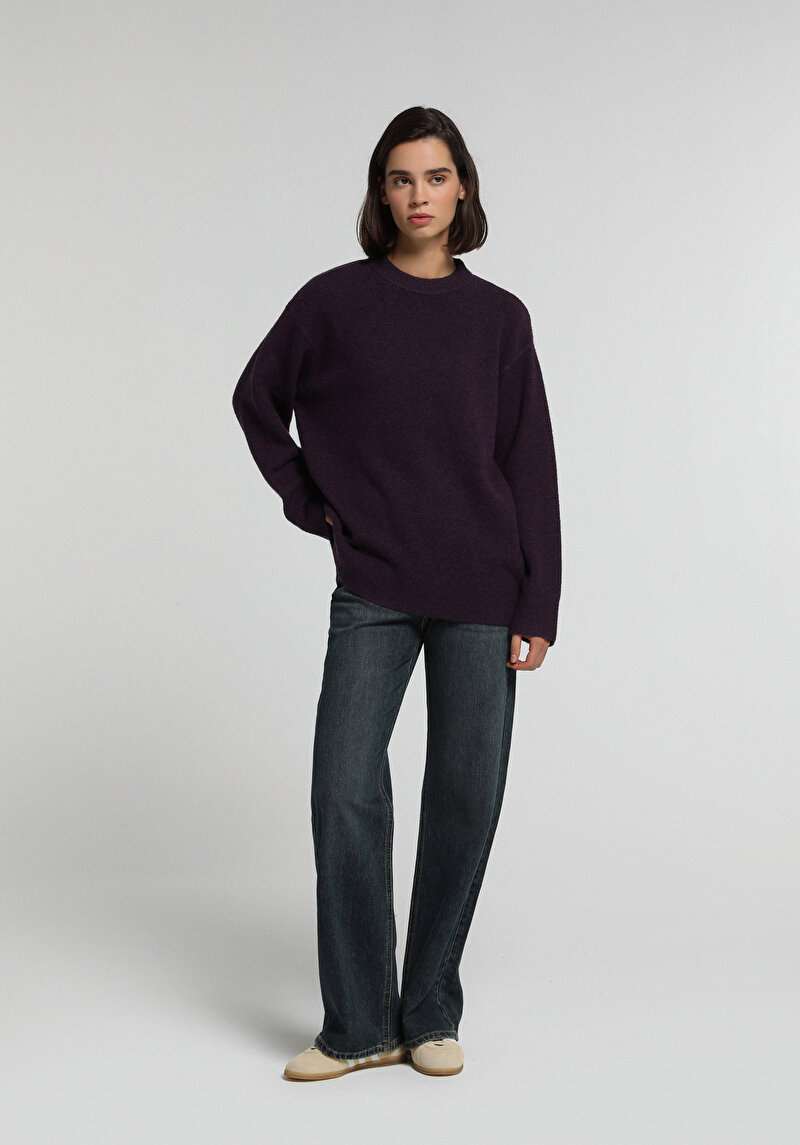 Wide Leg Fit Kadın Blue Black Denim Jean Pantolon