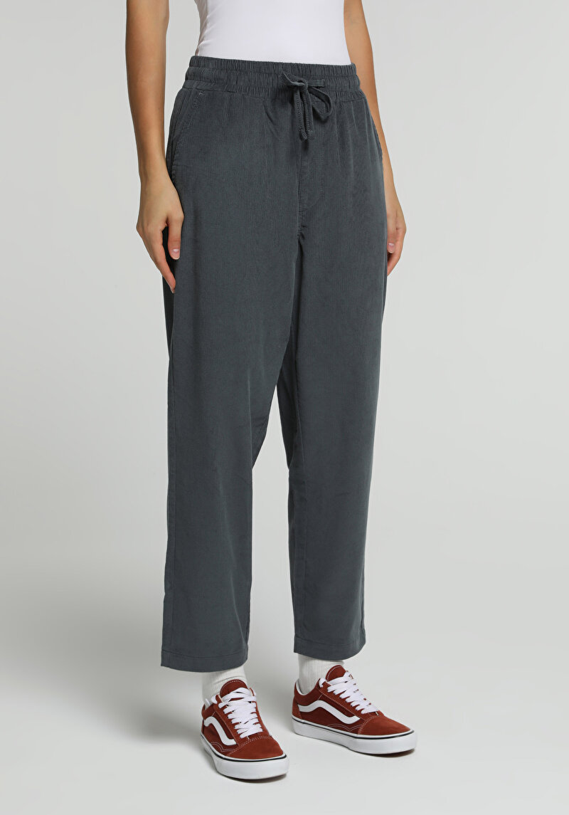 Regular Fit Yüksel Bel Düz Paça Kadın Yeşil Pantolon