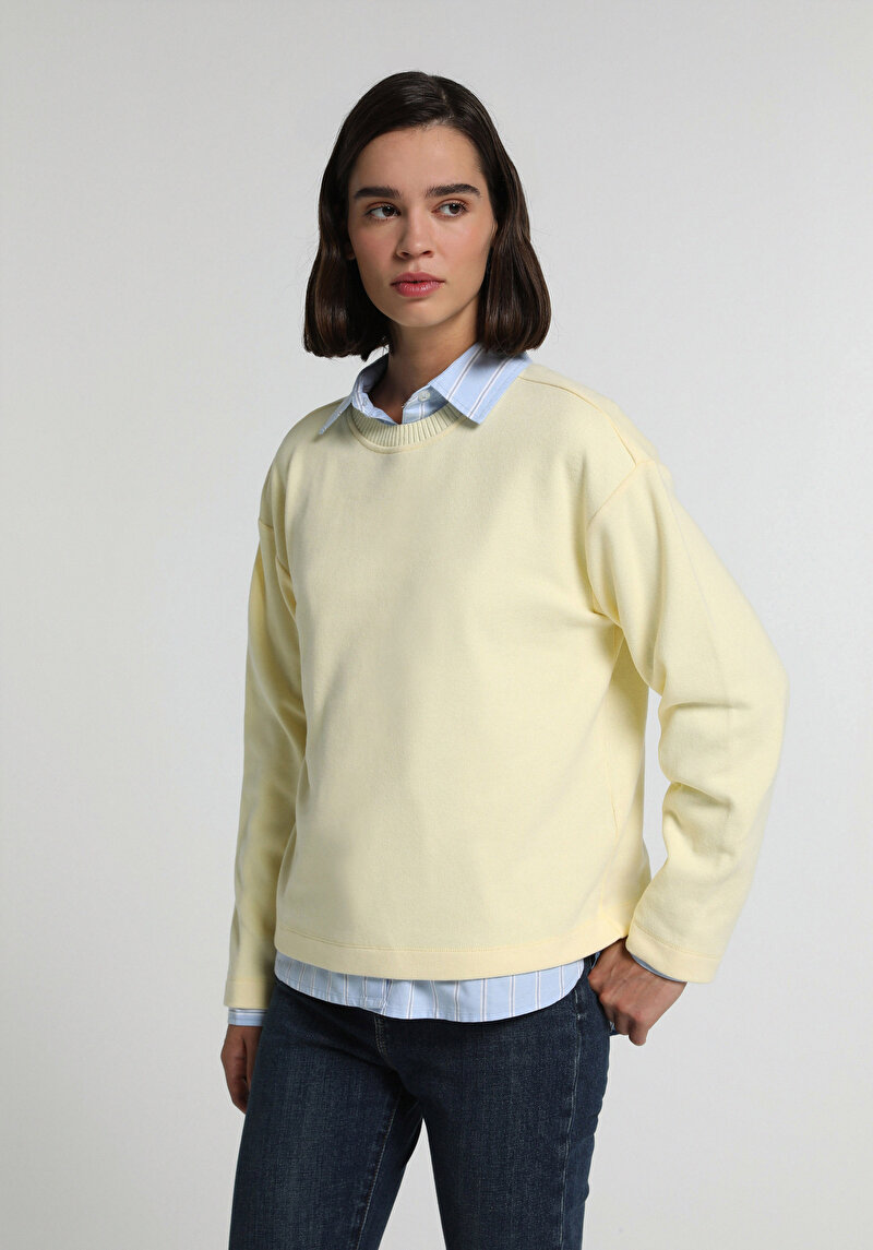 Regular Fit   Kadın Sari  Tişört