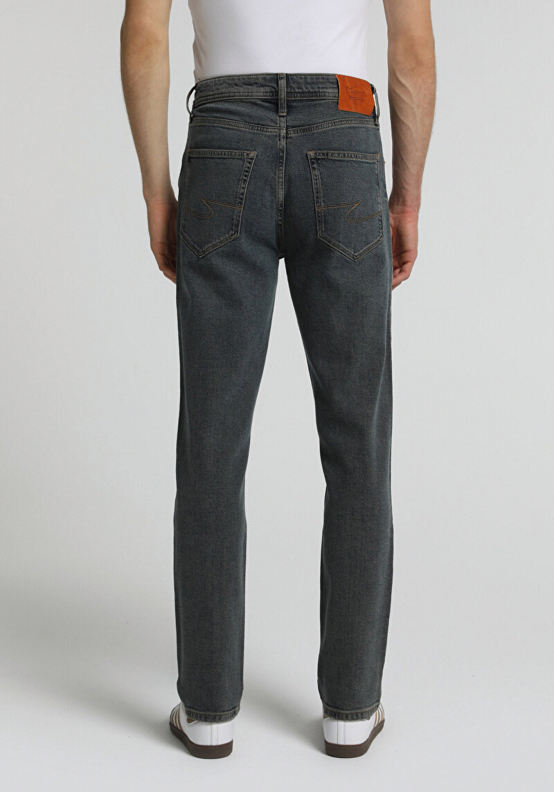 Straight Fit Erkek Over Dyed Denim Jean Pantolon