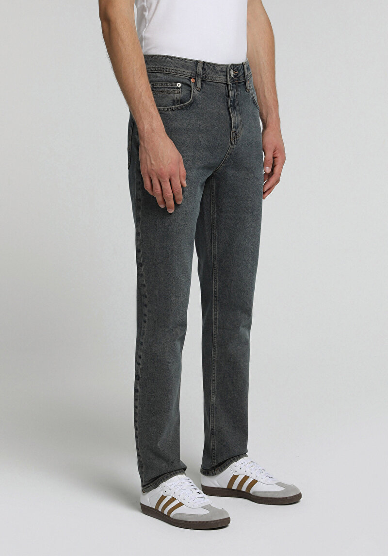 Straight Fit Erkek Over Dyed Denim Jean Pantolon