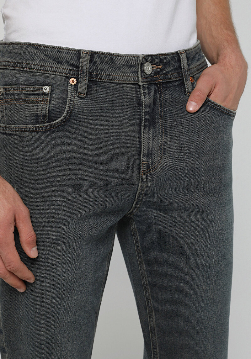 Straight Fit   Erkek Over Dyed Denim Jean Pantolon