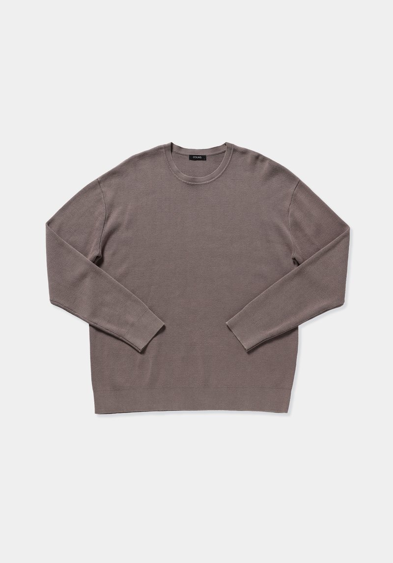 Relaxed Fit Yuvarlak Yaka Düz Erkek Kahverengi Kazak