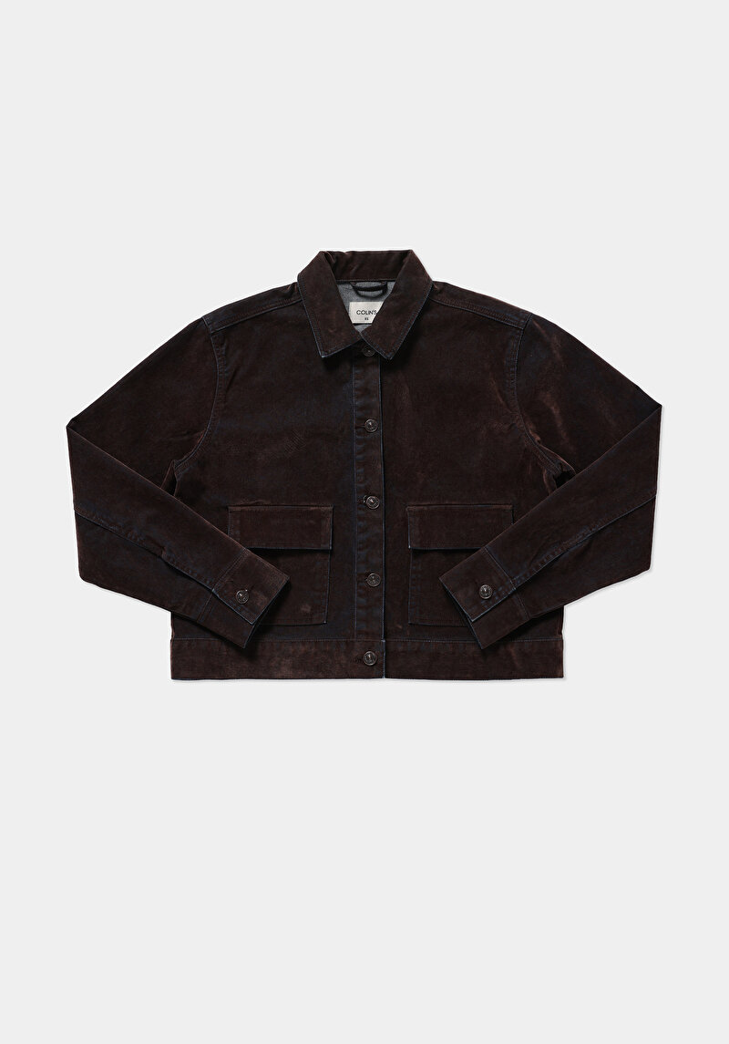 Regular Fit Düğmeli Astarsız  Kadın Over Dyed Denim Ceket