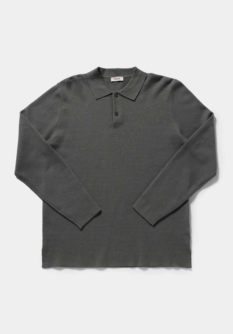 Regular Fit Polo Yaka Jakarlı Erkek Yeşil Kazak
