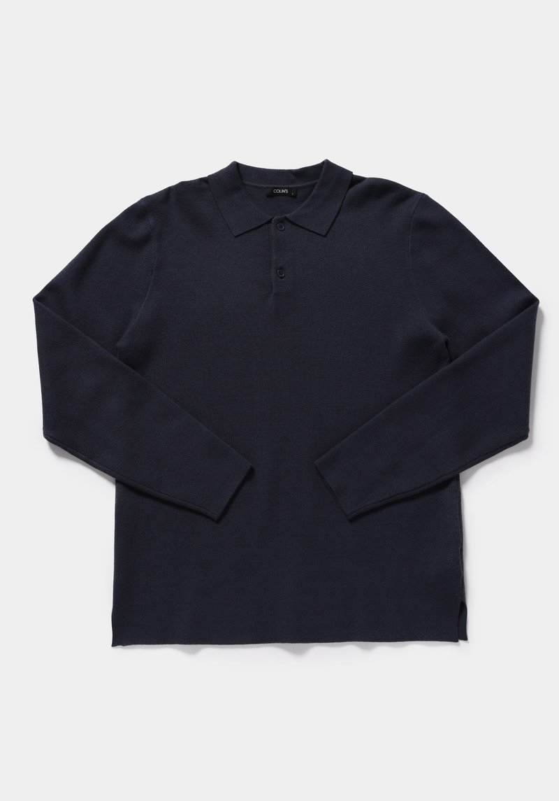 Regular Fit Polo Yaka Jakarlı Erkek Lacivert Kazak