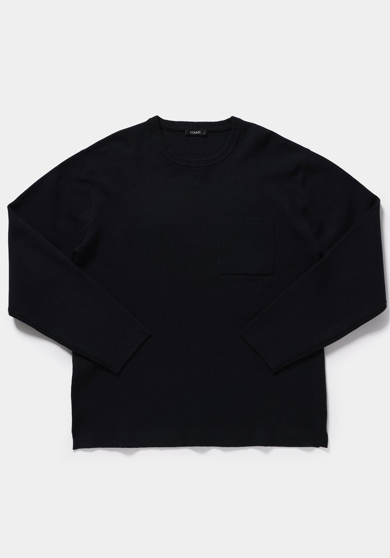 Relaxed Fit Yuvarlak Yaka Jakarlı Erkek Lacivert Kazak