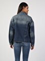 thumb-   Boyfriend Fit Mavi Kadın Jean Ceket