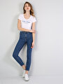 760 Dıana Orta Bel Dar Paça Super Slim Fit Mavi Kadın Jean Pantolon