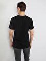 thumb-Regular Fit Yuvarlak Yaka  Erkek Siyah Kısa Kol Tişört Cl1046475