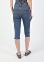 thumb-Super Slim Fit Orta Bel  Kadın Denim Jean Şort