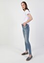 thumb-Super Slim Fit Yüksel Bel Dar Paça Kadın İndigo Jean Pantolon