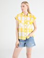  Regular Fit Shirt Neck Kadın Sarı Kısa Kol Gömlek