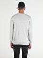 thumb-Regular Fit Yuvarlak Yaka  Erkek Gri Kazak